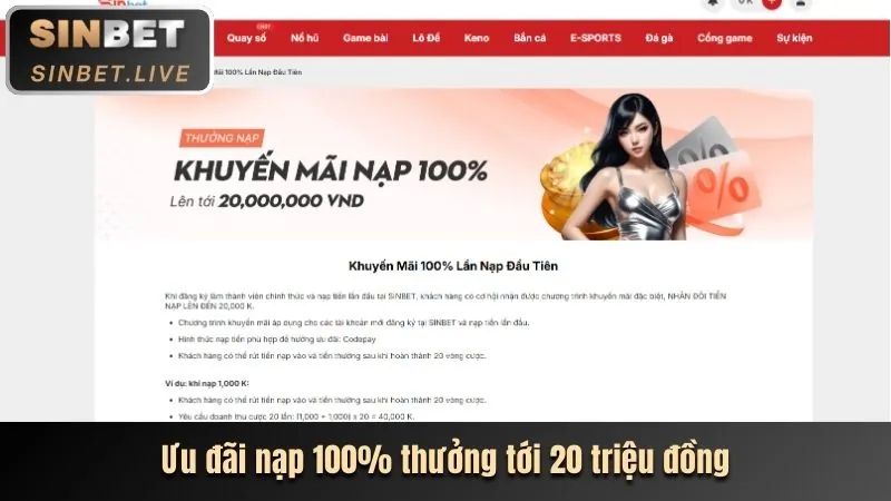 Hình ảnh khuyến mãi nạp tiền lần đầu tại 98win58, với biểu tượng phần trăm thưởng.